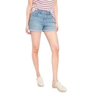Old Navy Light Wash Boyfriend Fit Cuffed Denim Shorts Size 6